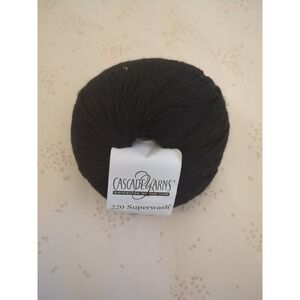 CASCADE YARNS 220 SUPERWASH WOOL YARN 100g Col 815 Black Worsted